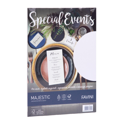 CARTOTECNICA FAVINI SPECIAL EVENTS 10 FOGLI 250 GR A4 COLORE BIANCO